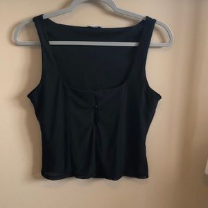 Bar III Mesh Square Neck Top Size Medium